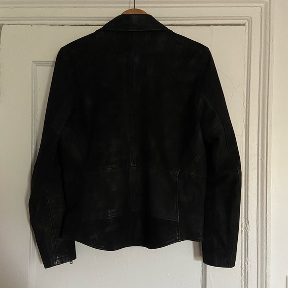 Members Only Black Leather Motorcycle Jacket - Picture 2 of 4